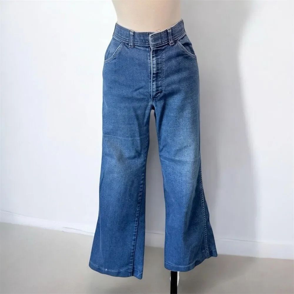 Vintage Sportabouts Cropped Wide Leg High Rise Jeans Denim Capri 32”